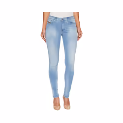 DIESEL SKINZEE 084CR Womens Denim Jeans Super Skinny Fit Blue Faded Zip Fly - W32 L32