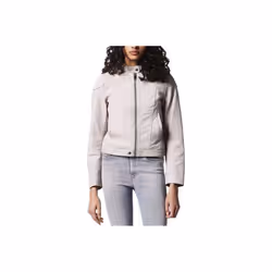 DIESEL L Ginny Womens Genuine Leather Biker Jackets Size S Slim Fit Zipper Coat - Size S