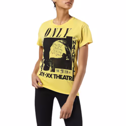 DIESEL T SULLY BA Womens T Shirts Casual Tee Top - Yellow, XS