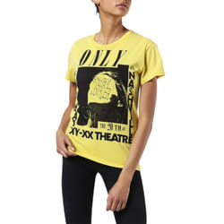 DIESEL T SULLY BA Womens T Shirts Casual Tee Top - Yellow, XS