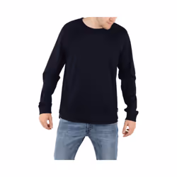 DIESEL T JOSES 0IAOU Mens T Shirt Long Sleeves Crew Neck Summer Casual Black Tee - S