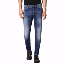 DIESEL TEPPHAR 084GG Mens Denim Jeans Distressed Stretch Slim Fit Carrot Leg NEW - W29 L34