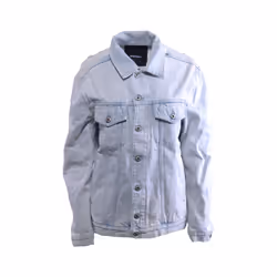 DIESEL DE VISE 084IR Womens Trucker Jacket Distress Long Sleeve Denim Coat Blue - Small