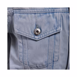 DIESEL DE VISE 084IR Womens Trucker Jacket Distress Long Sleeve Denim Coat Blue - Small