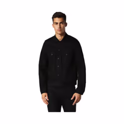 DIESEL D-ASH FUR 0GAQF Mens Denim Jeans Jacket Button Winter Outwear Black Coat - Large