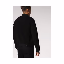 DIESEL D-ASH FUR 0GAQF Mens Denim Jeans Jacket Button Winter Outwear Black Coat - Large