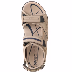 ) Geox UOMO SANDAL STRADA Men's Sand/Navy Flip Flops - Brown, 7 (Adults'