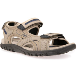 ) Geox UOMO SANDAL STRADA Men's Sand/Navy Flip Flops - Brown, 10.5 (Adults'