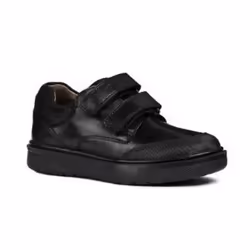 Geox Boys J Riddock Touch Fastening Leather Shoe - 9 Uk Child, Black