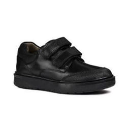 Geox Boys J Riddock Touch Fastening Leather Shoe - 9 Uk Child, Black