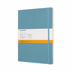 Moleskine Classic Notebook, Monochromatic, Blue, Matt, 70 g/m², Lined paper, Softcover