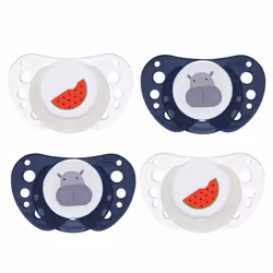 Day & Night 16-36 Months Silicone Pacifier Physio Air, Pack of 4 (2 Day + 2 Night), Soft Silicone, 2 Travel Boxes, Made in It ...