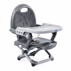 Chicco Pocket Snack, Booster high chair, Hard seat, Grey, Monochromatic, 3-point, 15 kg
