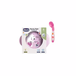 Food Start Set Warming Plate Learning Spoon Angled BPA Free