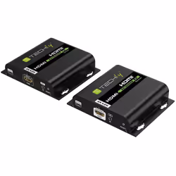 Techly IDATA EXTIP-3834KV5, 3840 x 2160 pixels, AV transmitter & receiver, 120 m, Wired, Black, HDCP