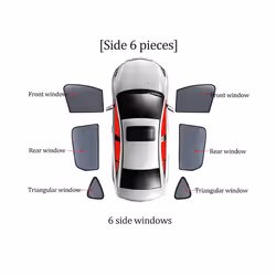 For Kia NIRO DE 2016-2022 Magnetic Car Sunshade Visor Front Windshield - 6PCS