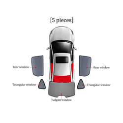 For Nissan X-TRAIL T31 2007-2014 XTRAIL Front Windshield Car Sunshade - xTRAIL T31 2007-2014, 5PCS Rear Back Train