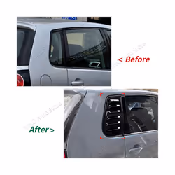 For VW Polo MK4 9N MK5 6R 6C Polo MK6 Rear Triangle Vehicle Window Parts - Gloss Black MK4