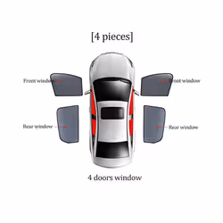 For Mercedes Benz C Class W205 2014-2021 Car Rear Side Baby Vehicle Window - 4PCS Front Rear