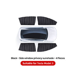 YZ For Tesla Model 3 Y ice crystals Side Vehicle Window Parts  Window - M3 Black  4pcs
