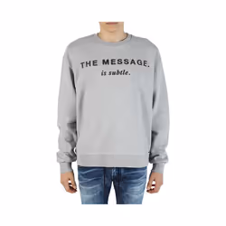 DIESEL S POND GR Mens Oversized Sweatshirt Crew Neck Winter Pullover Jumper Grey - 2XL
