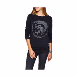 DIESEL F RADI T Felpa Womens Sweatshirts Crew Neck Pullover Winter Sweat Top S M - Black, M