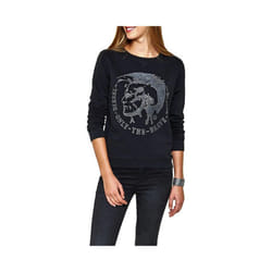DIESEL F RADI T Felpa Womens Sweatshirts Crew Neck Pullover Winter Sweat Top S M - Black, M