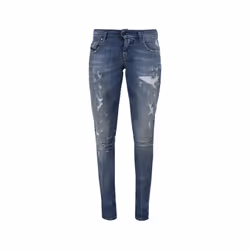 DIESEL GRUPEE 0856X Womens Denim Jeans Super Skinny Fit Blue Faded Zip Italy - W25 L32
