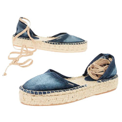 DIESEL ESPADRILLAS RAGS Womens Sandals Casual Denim - Dark Blue, USA 7.5