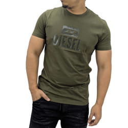 DIESEL T DIEGO TONE ON TONE Mens T Shirts - Olive, S