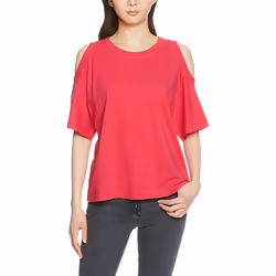 DIESEL T MARIE Womens T Shirts Cut Out Party Tops - Hot Pink, S