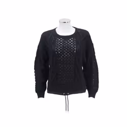 DIESEL M GRATA Womens Pullover Jumper Long Sleeve Crew Neck Knitted Black Sweats - Black, M