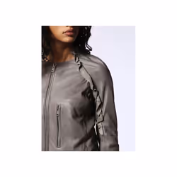 DIESEL L-Heze Womens Biker Jacket Genuine Leather Slim Fit Winter Outwear Coat - Size S