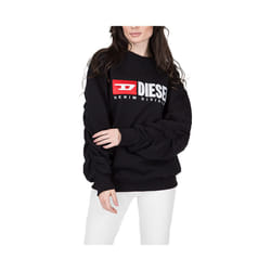 Diesel F ARAP Womens Sweatshirts Crew Neck Oversized Classic Pullover Sweaters - Black, XS