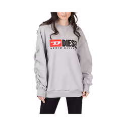 Diesel F ARAP Womens Sweatshirts Crew Neck Oversized Classic Pullover Sweaters - Grey, S