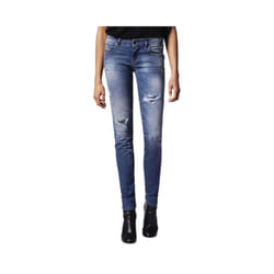 DIESEL GRUPEE 0679C Womens Jeans Super Slim Fit Distress Casual Blue Denim Pants - W27 L32