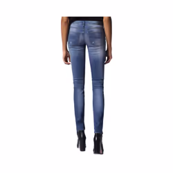 DIESEL GRUPEE 0679C Womens Jeans Super Slim Fit Distress Casual Blue Denim Pants - W27 L30