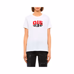 DIESEL T SILY V23 Womens T Shirts Summer Tee - White, XL
