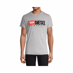 DIESEL T DIEGO DIVISION Mens T Shirt Short Sleeve Tee - Grey, M
