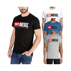 DIESEL T DIEGO DIVISION Mens T Shirt Short Sleeve Tee - Grey, S