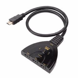 Techly IDATA HDMI-3F30, HDMI, 1.4b, Black, 30 Hz, 2160p, 3.4 Gbit/s