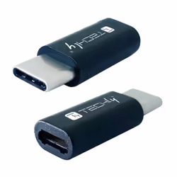 Techly IADAP USBC-MBKT, USB C, Micro-USB, Black