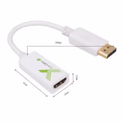 Techly IADAP DP-HDMIFP video cable adapter 0.2 m DisplayPort HDMI White