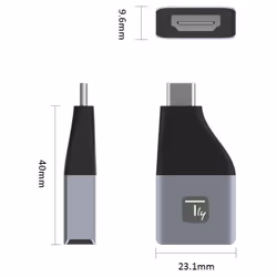 Techly IADAP USBC-HDMI4K USB graphics adapter 4096 x 2160 pixels Black, Silver