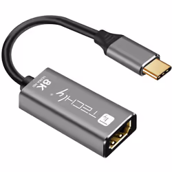 Techly IADAP-USBC-HDMI8 USB graphics adapter 7680 x 4320 pixels Black, Silver
