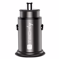 Techly Mini Car Charger USB-A and USB-C Quick Charge 3.0 38W in Black Metal - Additional view 5
