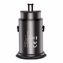 Techly Mini Car Charger USB-A and USB-C Quick Charge 3.0 38W in Black Metal - Additional view 6