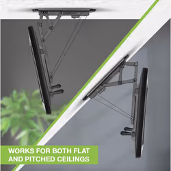 Techly Motorized Swivel Ceiling TV Mount Smart Home Integration for TVs from 32-70"