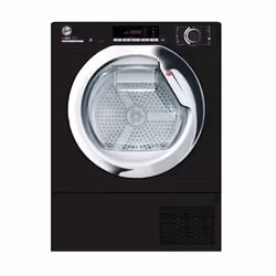 Hoover BATDH7A1TCEB-80, Built-in, Front-load, Heat pump, Black, Buttons, Rotary, Left