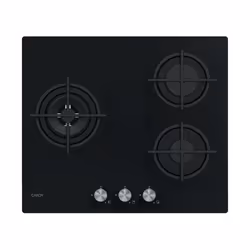 Candy Moderna CSG63B4PB, Black, Built-in, 56 cm, Gas, Tempered glass, 3 zone(s)